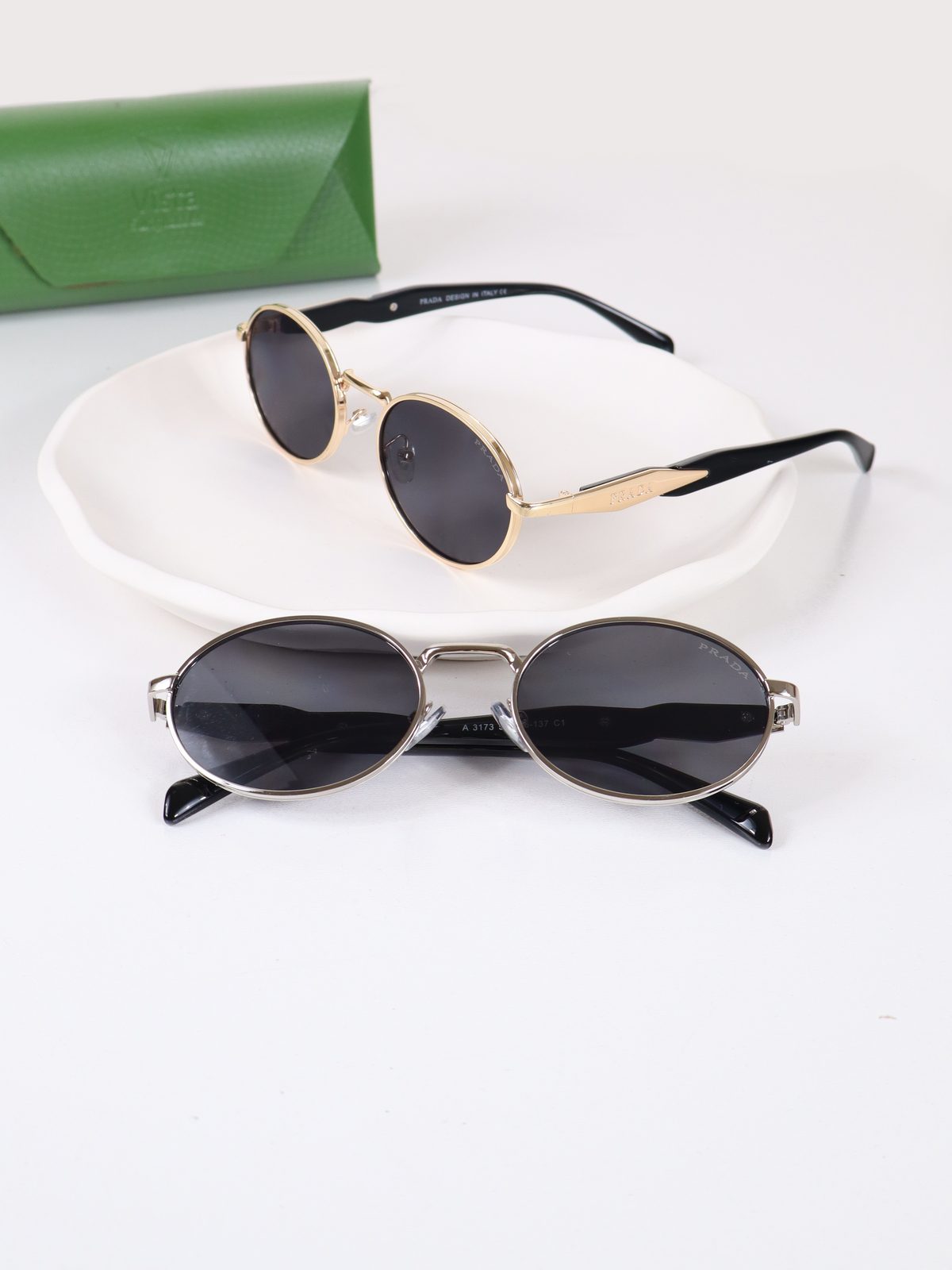 IMG_3216 copy عینک آفتابی ترند پرادا Elegant Oval مدل Prada SGF-7131 - تصویر 1