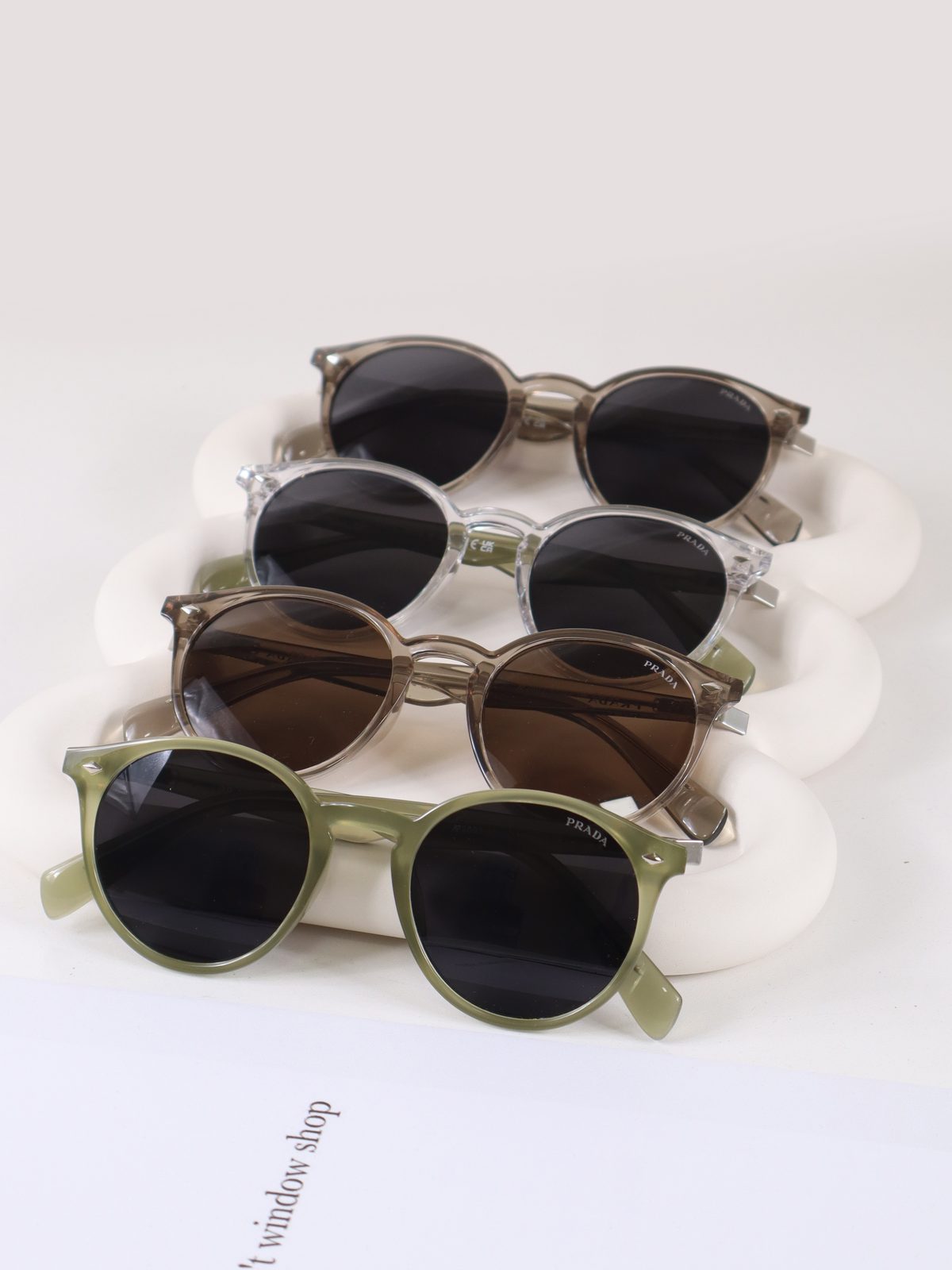 IMG_3239 copy عینک آفتابی زنانه و مردانه Round Acetate پرادا مدل Prada | SGA-2803 - Image 1